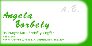 angela borbely business card