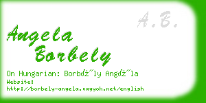 angela borbely business card